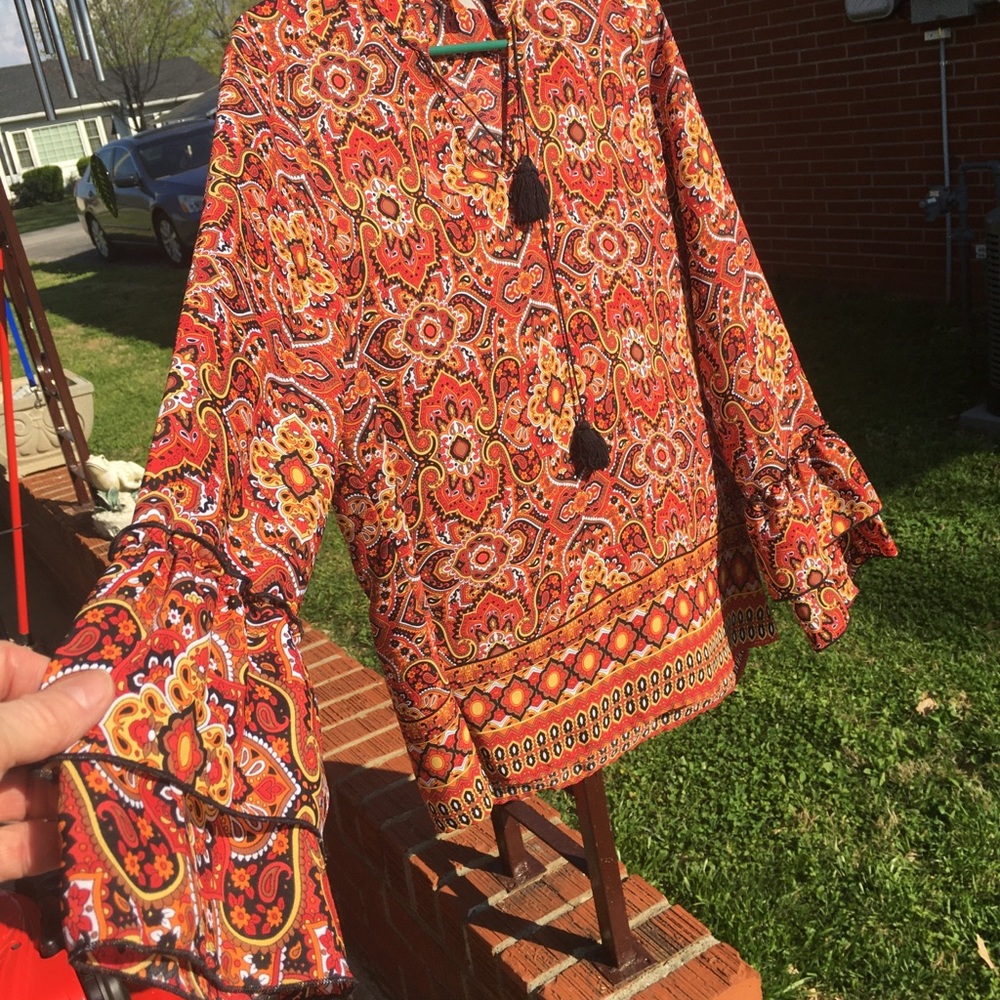 Colorful blouse with Lantern sleeves SZ M